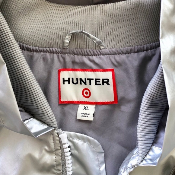 Hunter Silver Hooded Windbreaker Jacket Size XL - Picture 6 of 8